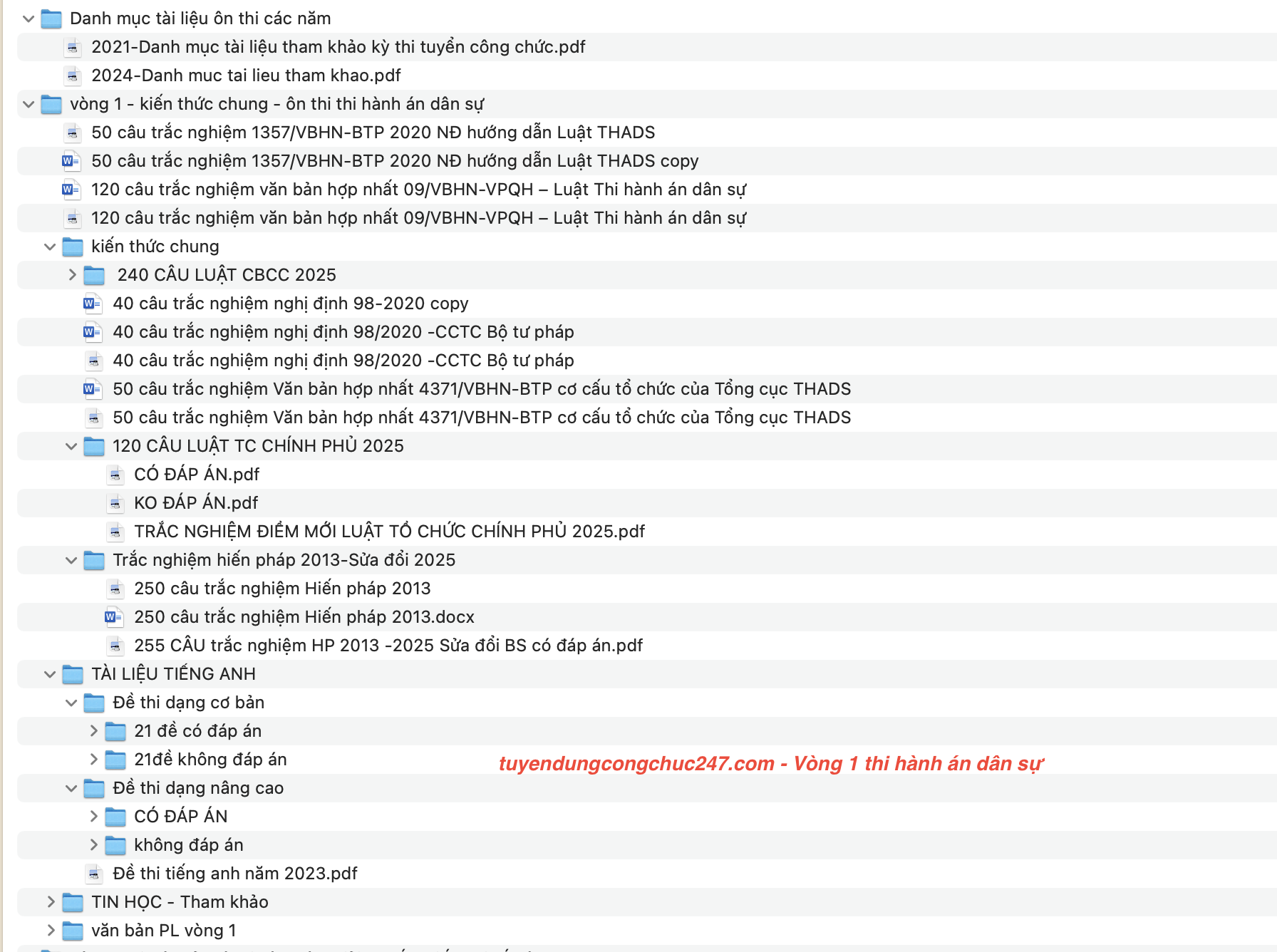 Trọn bộ tài liệu vòng 1 ôn thi công chức thi hành án dân sự